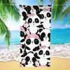 Beach Towel Cute Panda Printed Pattern Sun Protection Windproof Suitable For Pool Camping Travel Blanket