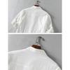 2022 Summer New Casual Men's Shirt Cotton Solid Color Three Quarter Shirts For Men