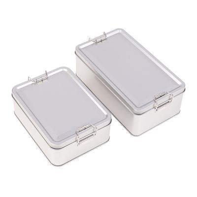 Rectangular Tinplate Cookie Tins Box With Lid Dustproof Home Kitchen Desktop Storage Tin For Candy Coffee Tea Jewelry Chocolate