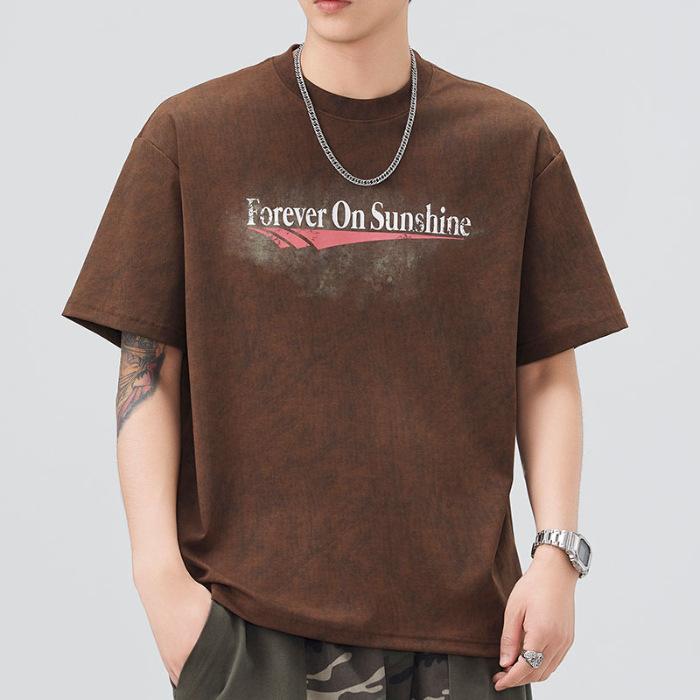 

Новая летняя высококачественная мужская тонкая футболка с коротким рукавом и круглым вырезом свободного кроя 4XL