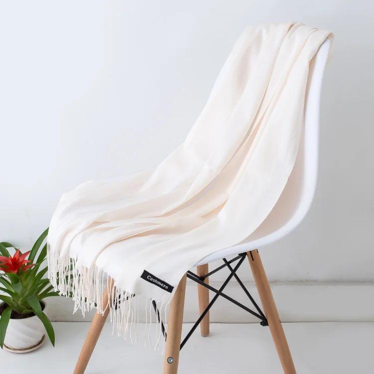 Desgine Brand Solid Women Cashmere Scarf Autumn Winter Warm Shawls Wraps 2025Men's Pashmina Tassels Scarves Female Foulard Mujer