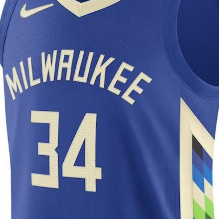 Nike Milwaukee Bucks Letter Print Basketball Jersey Men jerseys Blue DQ0201-480