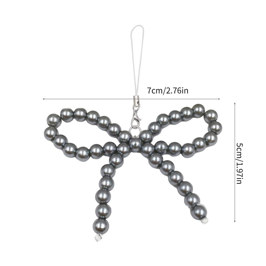 Bunte handgefertigte Perlen-Schleifchen-Schlüsselanhänger, auffällige Handykette mit unverwechselbaren Perlen, Perlen-Schleifchen für Tasche, Schlüssel