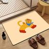 Cartoon Cat Dog Carpet Mat Rug Striped Design with Cute Inspirational Text Home Decoration Floor Mat Floor Door Mat Welcome Mat
