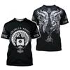 2021 Summer New Men 'S Viking 3dt Shirt Print Clothes Fashion Trend Punk T -Shirt Harajuku Men 'S Top 