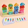 Montessori Wooden Animal Stacking & Dress Up Blocks Children's Early Education Change Clothes Dressing Game Colorful Puzzle