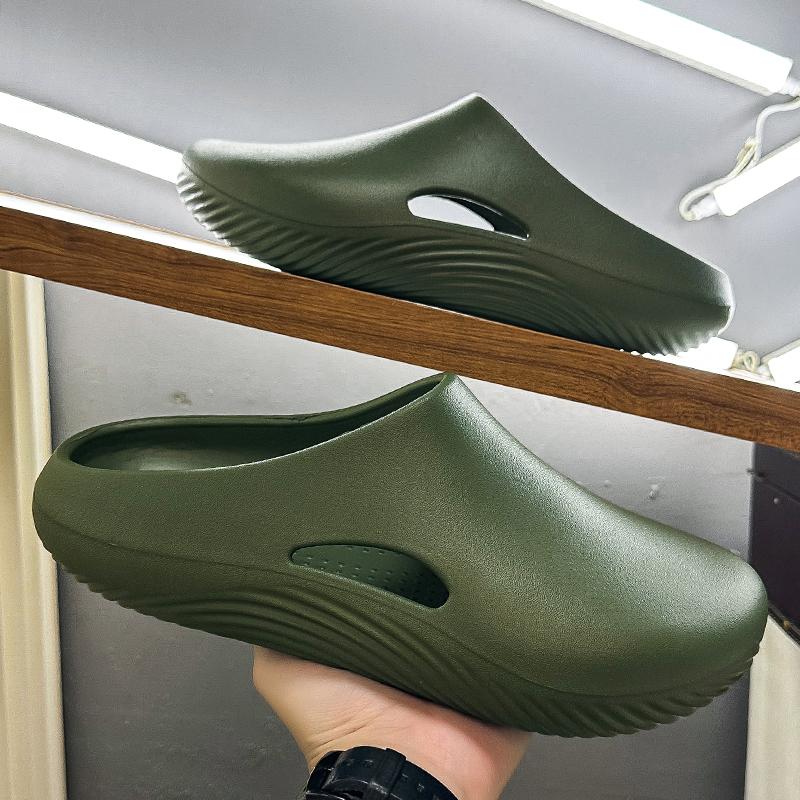 

Модные мужские тапочки, водонепроницаемые, маслостойкие, поварские туфли, повседневные, удобные, EVA, летние, уличные, нескользящие, пляжные, рыболовные туфли 44 армия зеленый