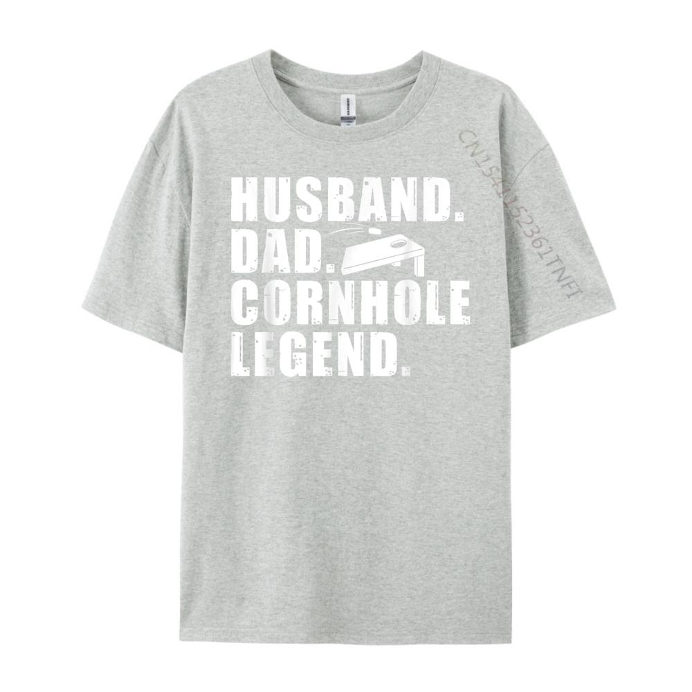 Cool Cornhole Art For Husband Dad Corn Hole Legend Sport Grey Shirt Graphic Tee Tee Shirt Men Luxury Clothing