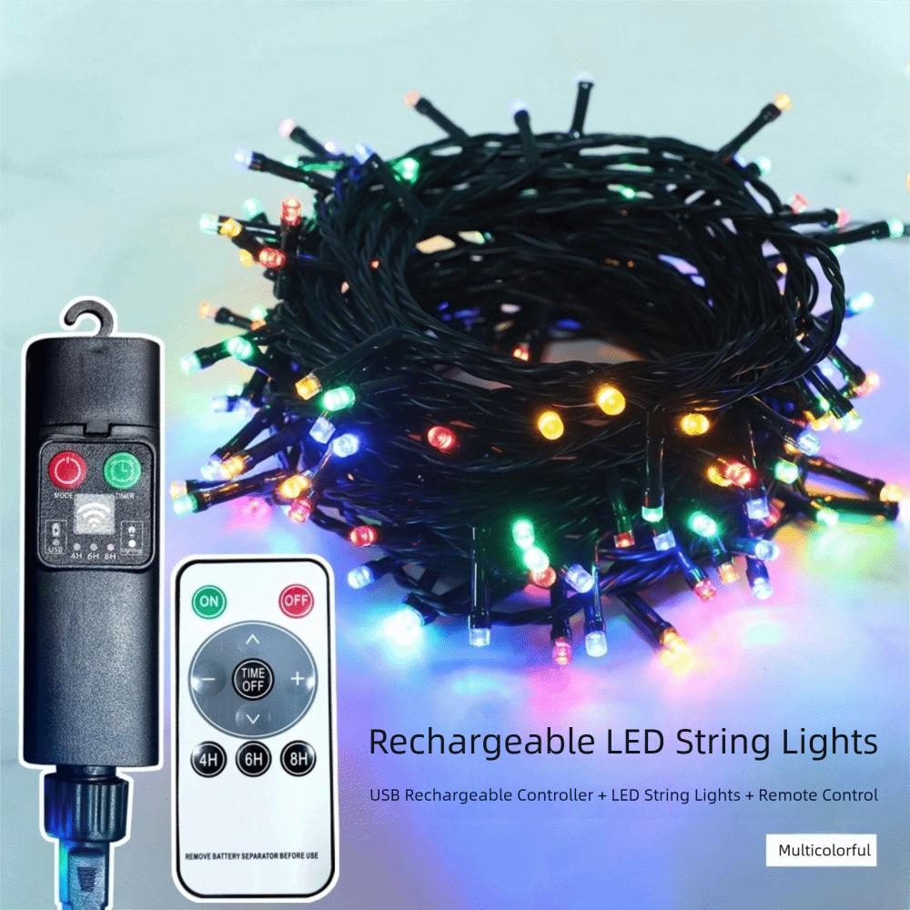 10Meter 100LED Christmas String Lights USB Charging 8 Lighting Modes LED String Light Waterproof Timer Remote Control