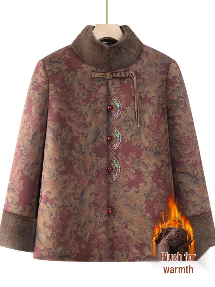 

Women s Elderly Velvet-Lined Winter Cotton Jacket 3XL (115-130 jin)