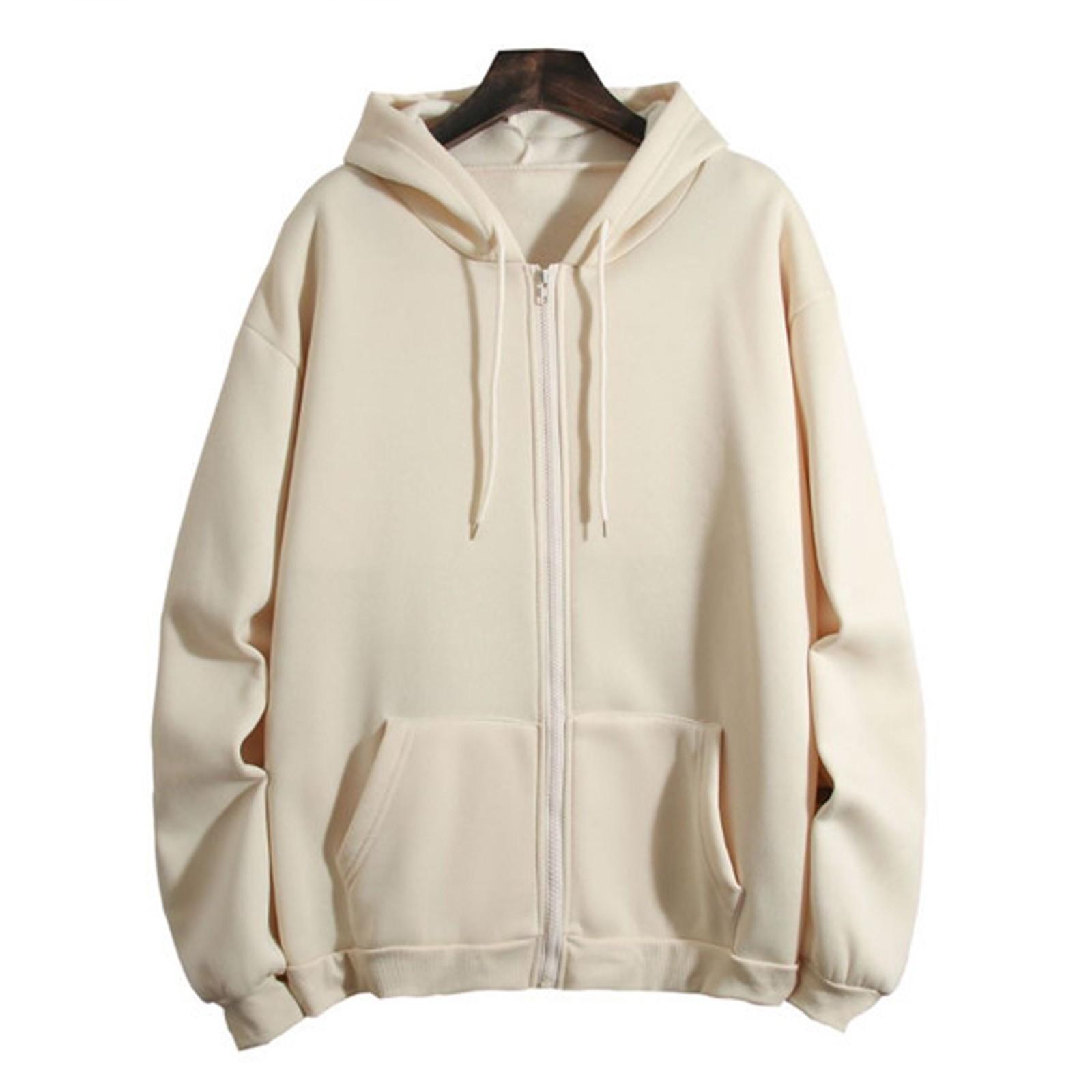 

Женская модная повседневная однотонная толстовка с капюшоном и застежкой-молнией с длинным рукавом S