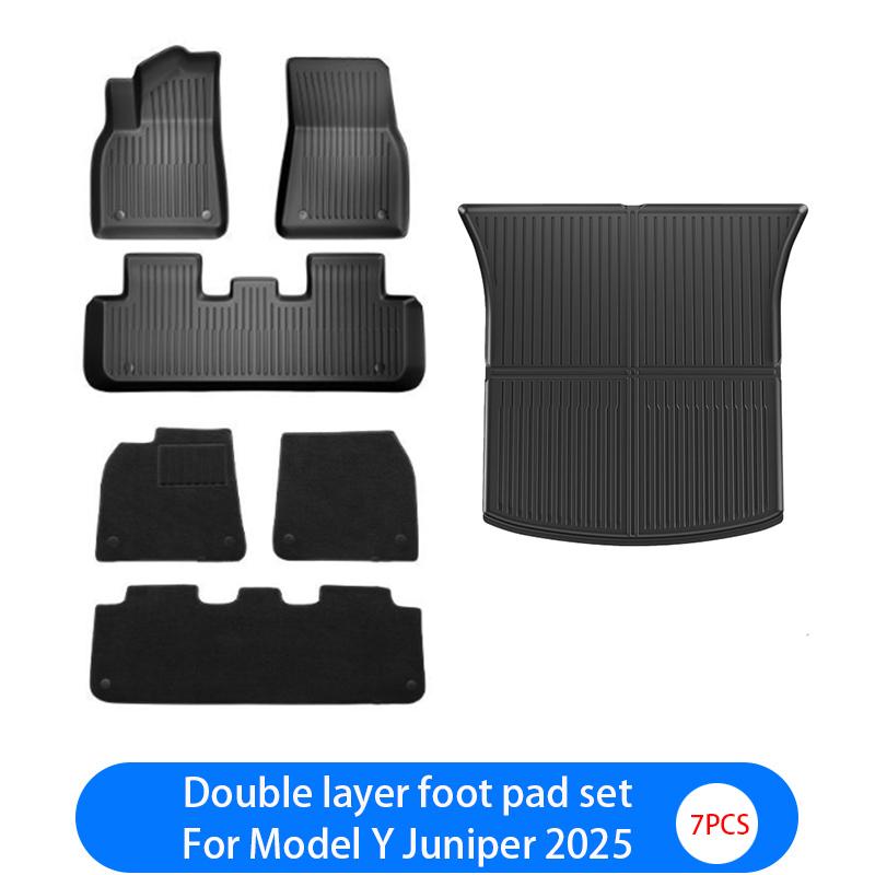 For Tesla New Model Y Juniper 2026+ TPE Floor Mats Waterproof Luggage Mat Wear-resistant Foot Pads ModelY Trunk Mats Accessories