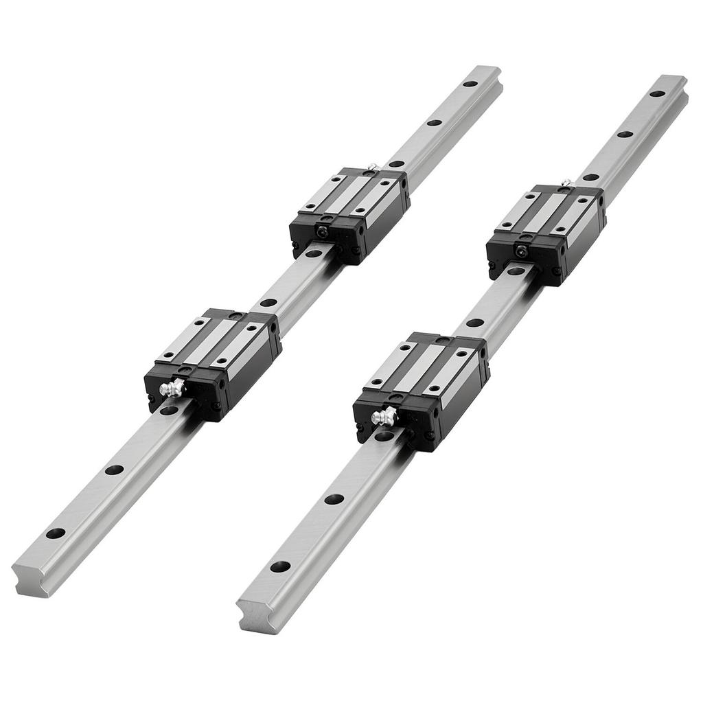 Linear Rail Guide Kit, HGR20, 2PCS 600 mm (23.62 inch) Linear Rails and 1PCS Ball Screw, 4PCS Slide Blocks, with BF12/BK12 End Support, Coupling, and