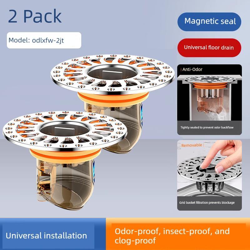 Universal Anti-Odor Core Cover for Floor Drains, German Quality Anti-Return Odor Seal for Sewer and Bathroom, Insect Prevention