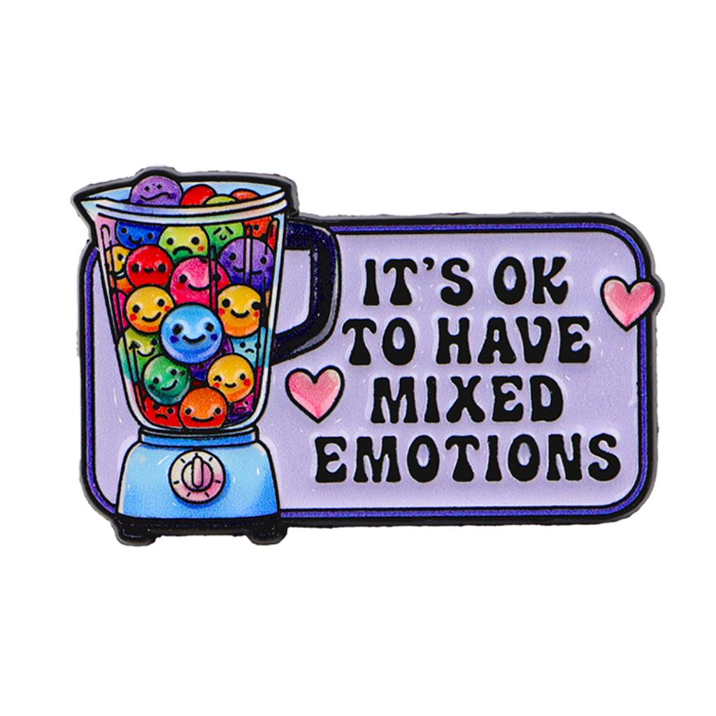 "Mixed Emotions" Enamel Pin Cartoon Brooch Pines Lapel Pins Badge On Backpack Clothing Accessories Fashion Jewelry Friends Gifts