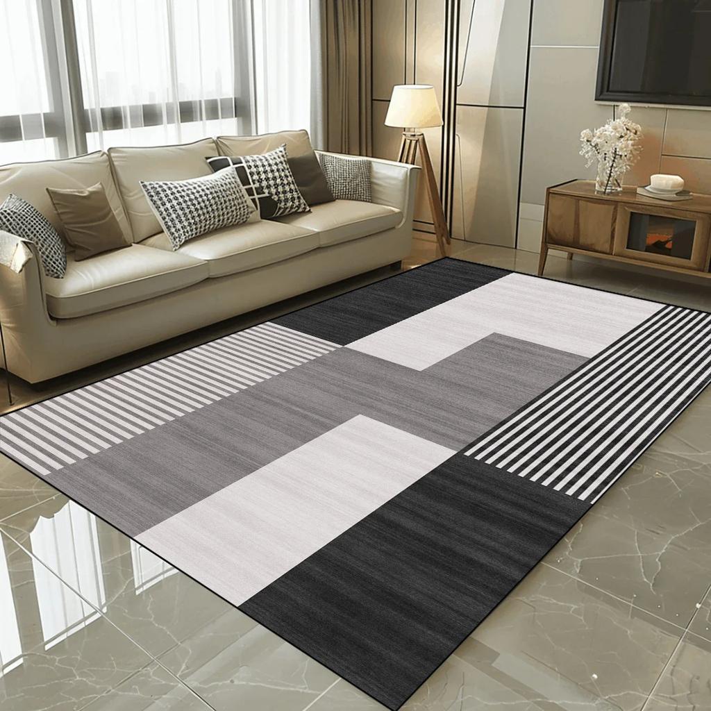 Tappeti Geometrici Stile Nordico per Soggiorno 200x300cm Tappeti per Stanze Grandi Lavabili in Macchina Antiscivolo Tappetino Tatami Europeo
