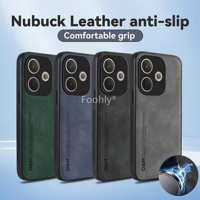Nárazuvzdorné magnetické pouzdro z nubukové kůže pro OPPO A40 A40M 4G A60 5G Ochranný kryt Zadní Capa Coque Fundas