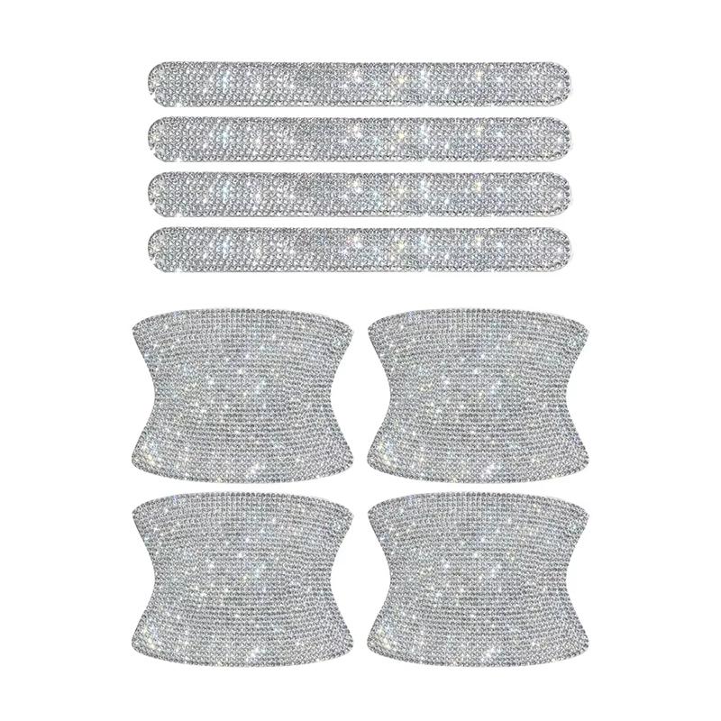 Diamond Door Handle Stickers Anti-scratch And Anti-collision Decorative Stickers Glittering And Dazzling Protecting Bodywork