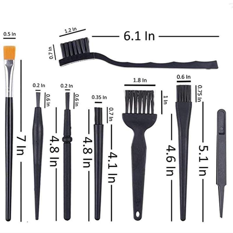 Ensemble de brosses antistatiques pour nettoyer téléphone, ordinateur, poussière de clavier et cartes PCB avec manche rond coudé