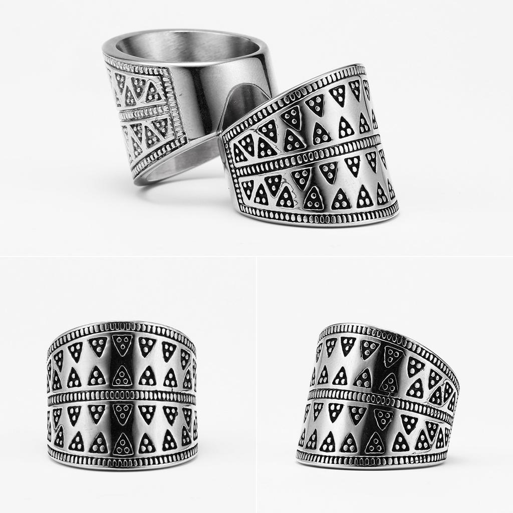 Aesthetic Geometry Triangle Men Rings Stainless Steel Punk Vintage Unique Fashion Jewelry Accessories For Women Gift