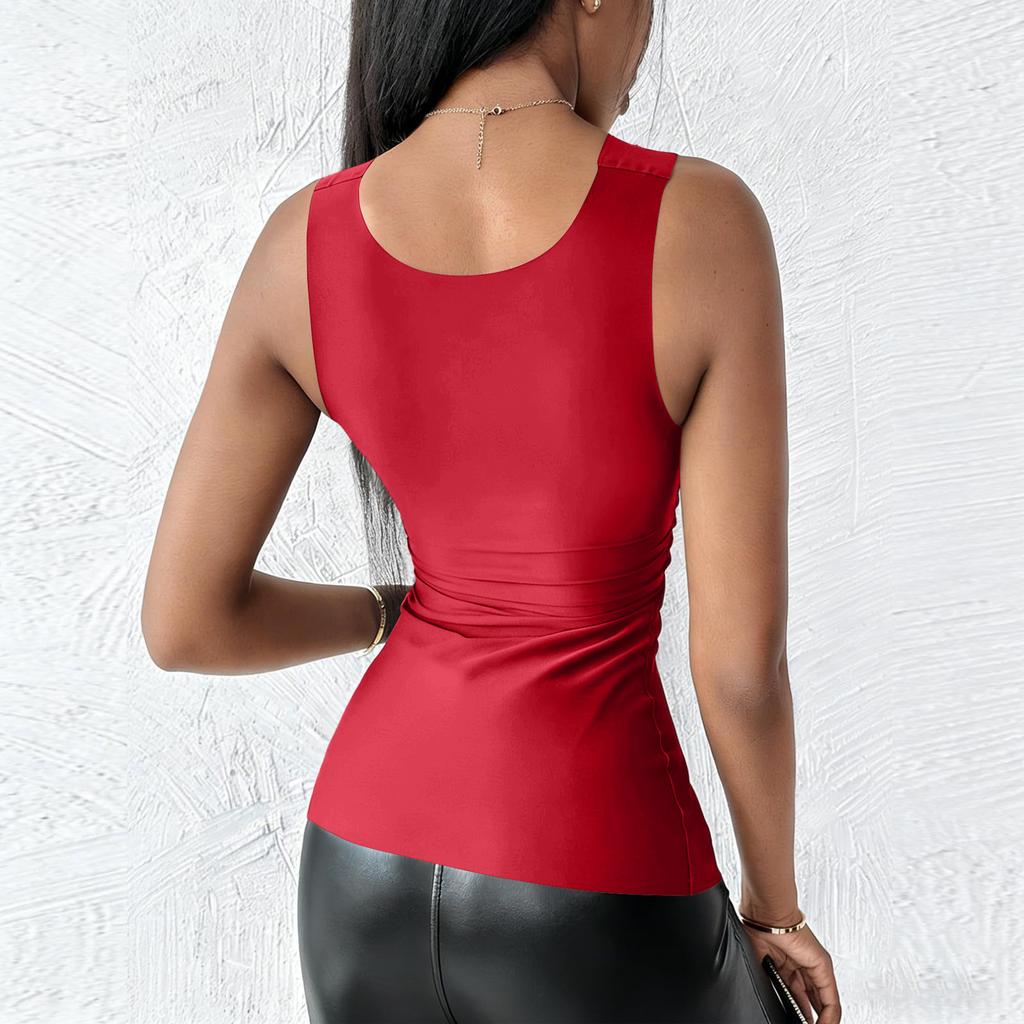 Women's Comfortable High-Stretch U-Neck Shaping Tank Top With Built-in Pads