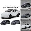 Alloy Model Car Tesla Model Y Collectible Toy With Sound And Light For Car Enthusiasts