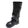 Platform Women Chunky High Boots Leather Fad Knee High Mid Heels Shoes 2025 Trend Designer Goth Winter Motorcycle Botas De Mujer