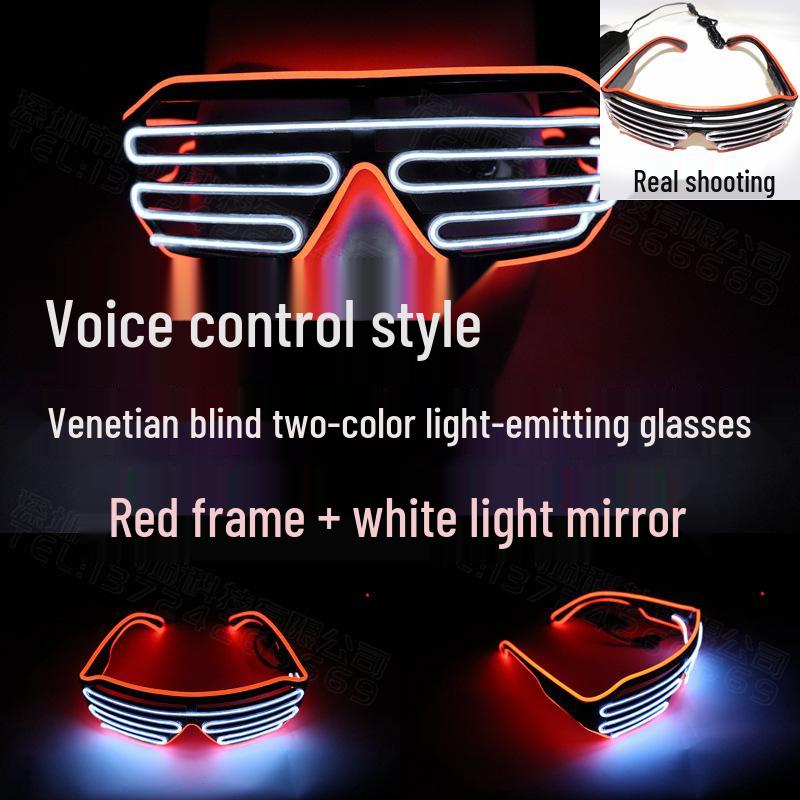 Voice-Controlled LED Trendy Light-Up Shutter Glasses for Festivals