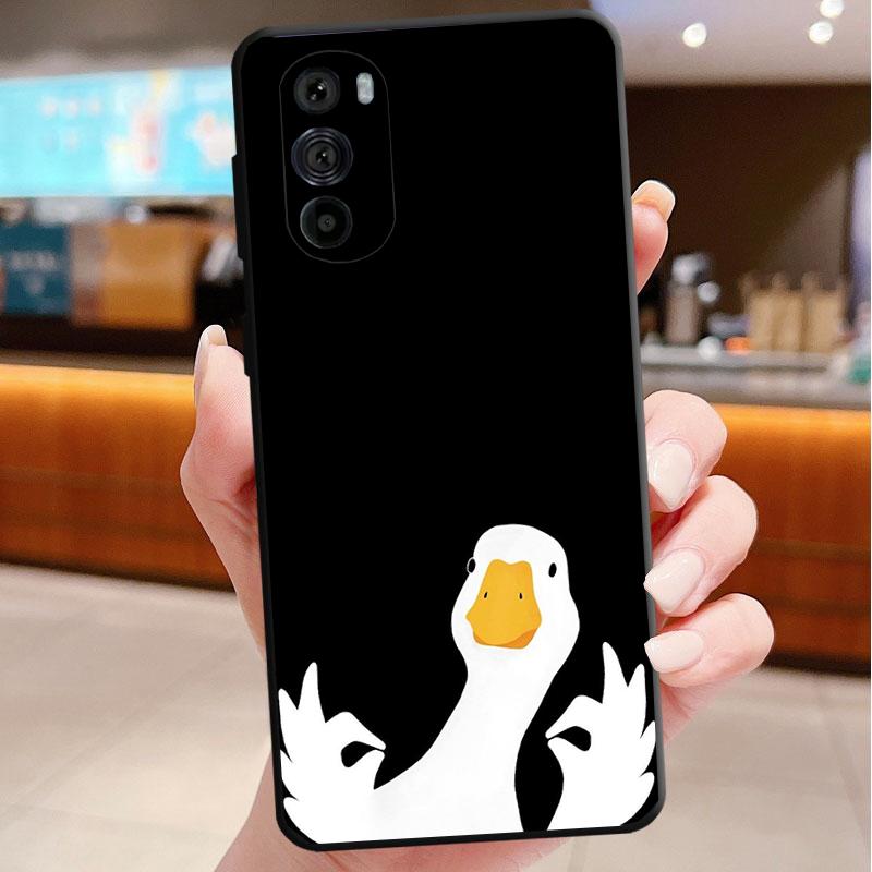 Cute Cartoon Goose Duck Phone Case For Motorola Edge 60 50 40 Pro 60 50 40 30 Ultra Neo Fusion Moto G Play G Stylus G Carcasas