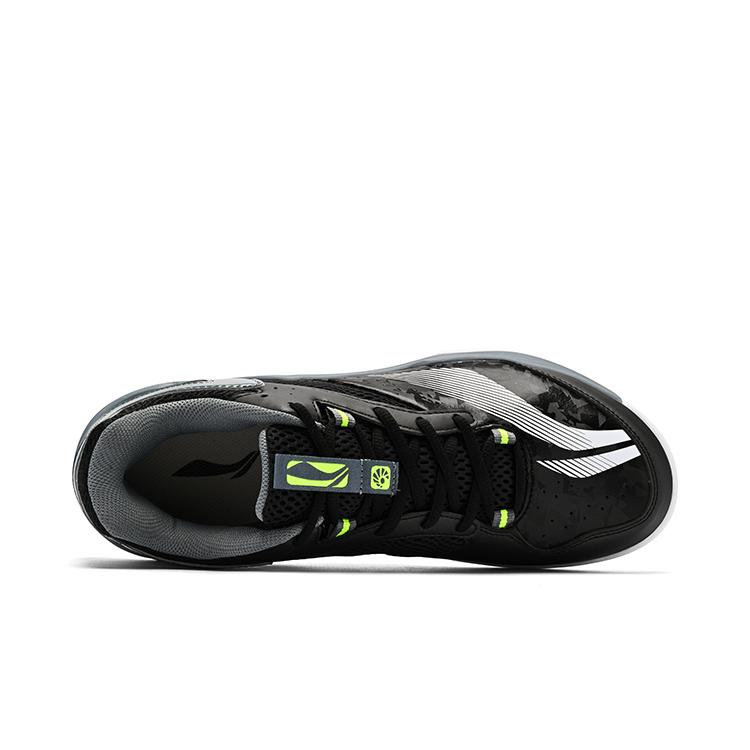 Li Ning Textile, Synthetic Leather Cushioning Abrasion Resistant Breathable Low top Badminton Shoes Unisex Storm Gray AYTV015-2