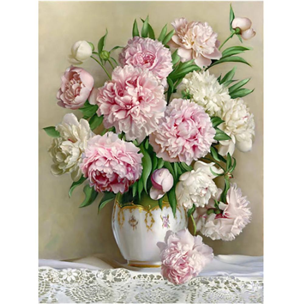 DIY Diamond Painting Flowers Cross Stitch Kit Mosaic Art Diamond Painting Full Circle Diamond Home Decoration
