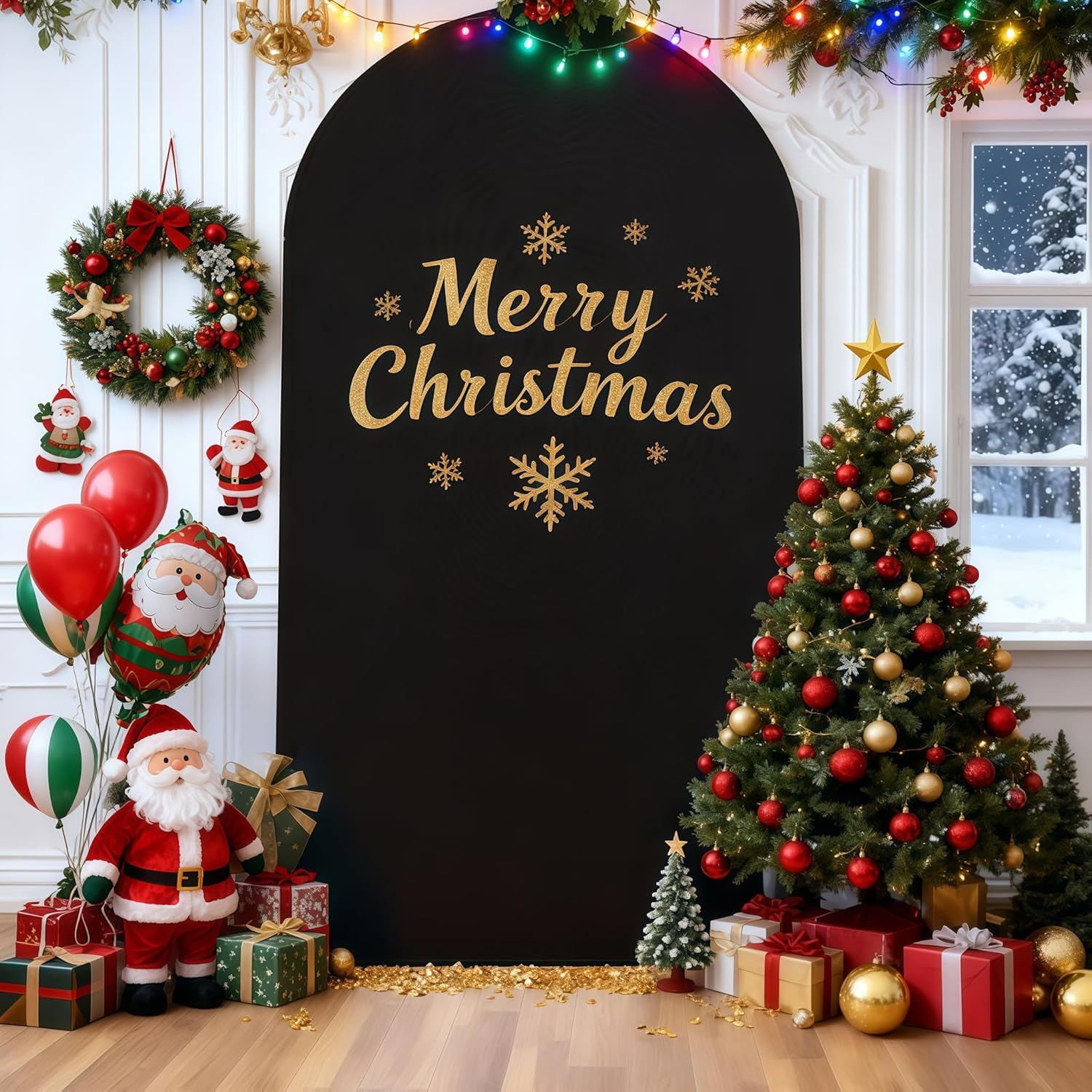 

Arch Backdrop Cover, Wedding Arch Cover Stretchy Backdrop for Birthday Banquet Birthday Party Arch Stand Covers Decor Spandex 4FT 50x120cm чорний