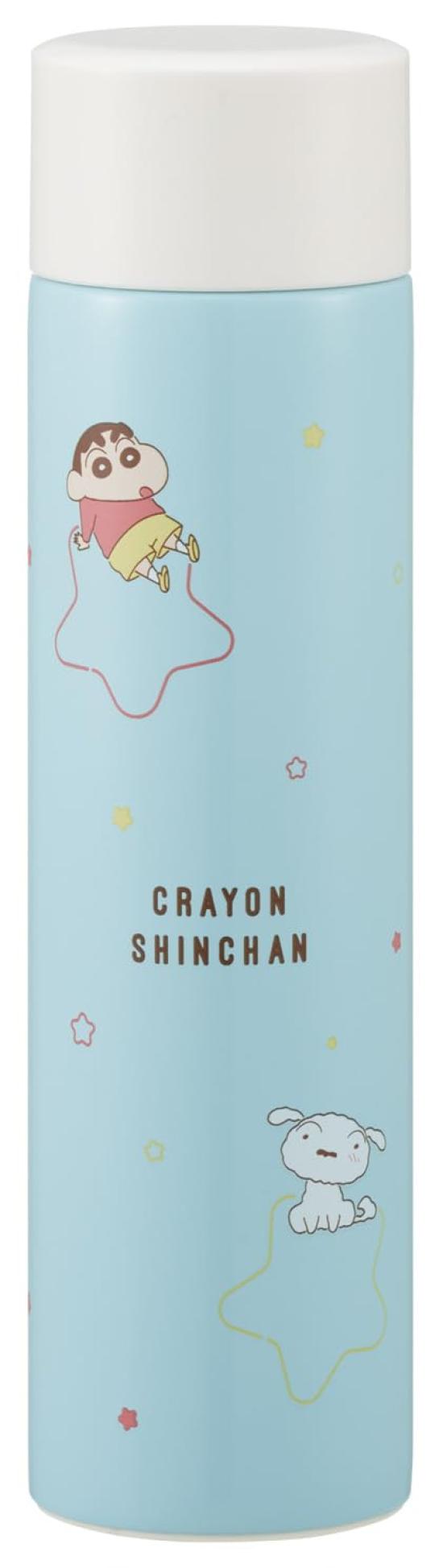 

Skater Mini Stainless Steel Water Bottle, 160ml, Small Capacity, Insulated, Double-Layered Vacuum Wall, Crayon Shin-chan Pastel Design, SMBC1BL-A