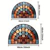 Colored Stone-Patterned Welcome Door Mat Retro Semi-Circular Anti-Slip Floor Mat Bedroom Carpet Home Decoration