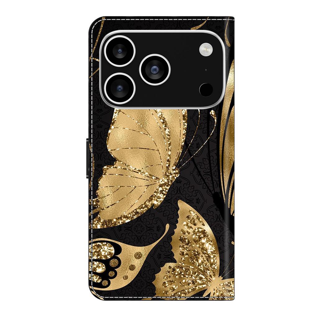 For iPhone 17 Pro Case Magnetic Clasp 3D Pattern Leather Wallet Phone Cover