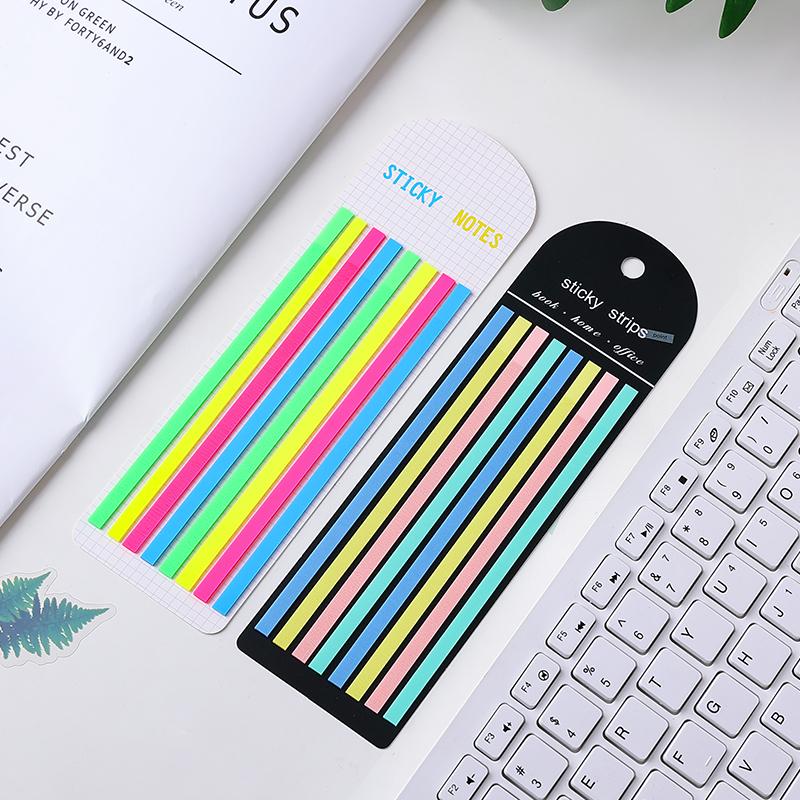 1pcs Fluorescent Sticky Strips 160 Sheets PET Transparent Memo Pad Index Stickers for Book Home Office