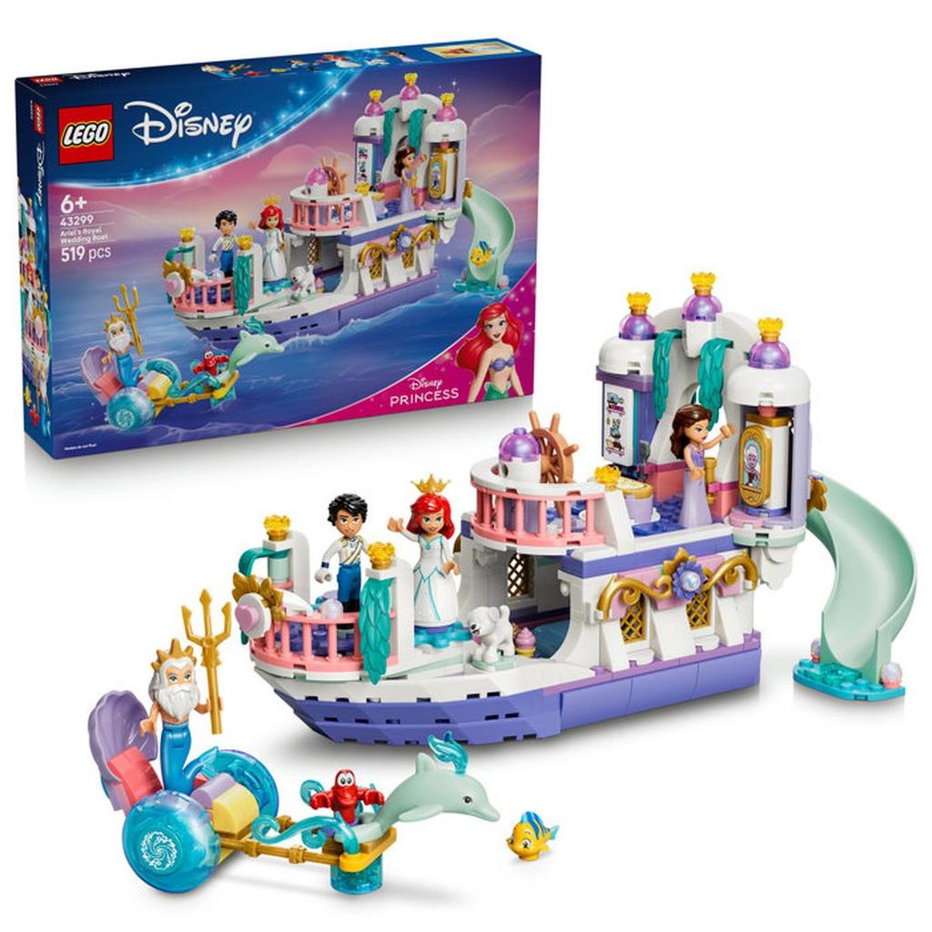 LEGO | Disney Princess 43299 Le Bateau du Mariage Royal d'Ariel - Jouet des 6 ans - Déco
