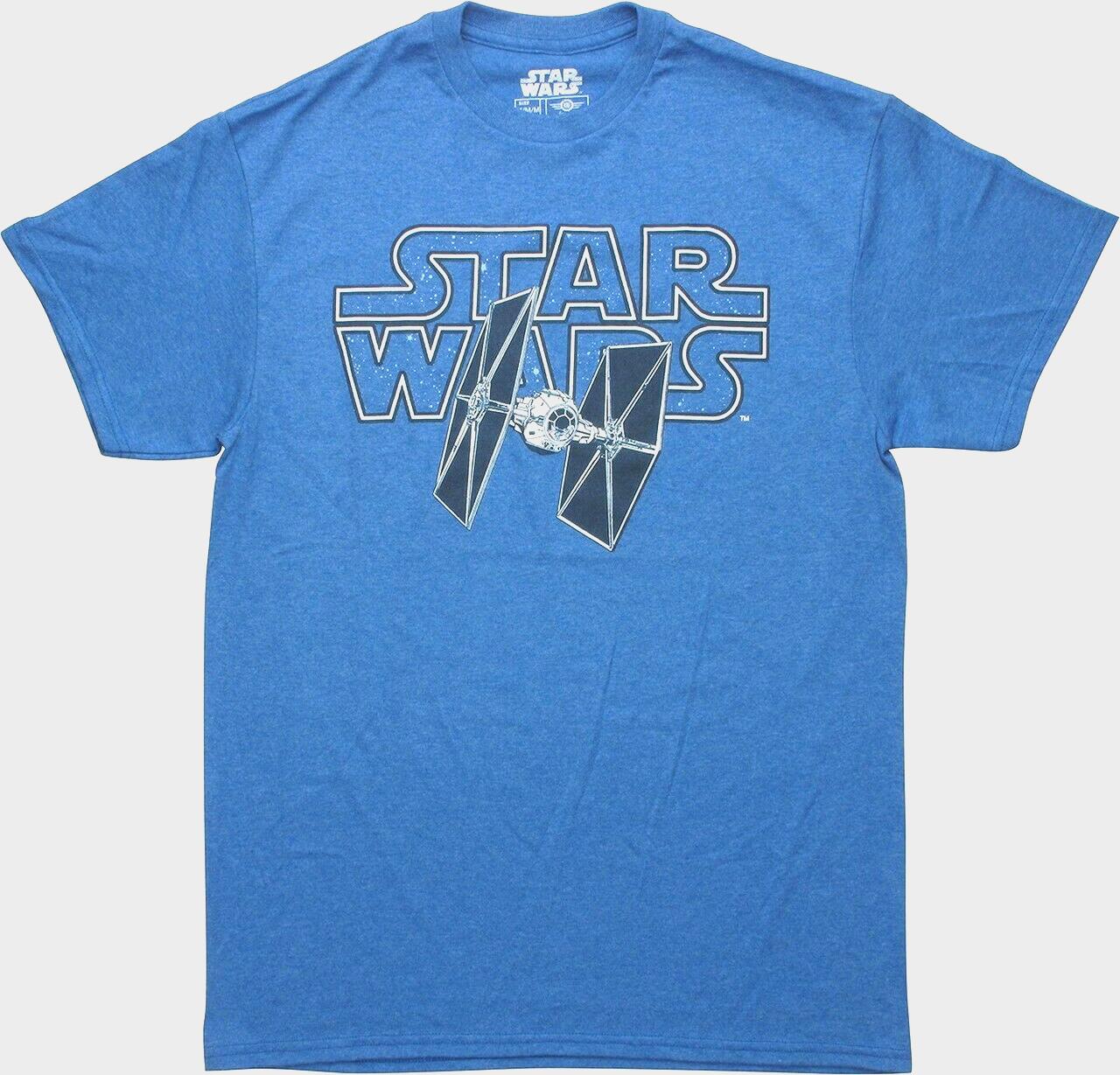 Star Wars Mens Tie Fighter Heather Royal Blue Tee Shirt New Medium L