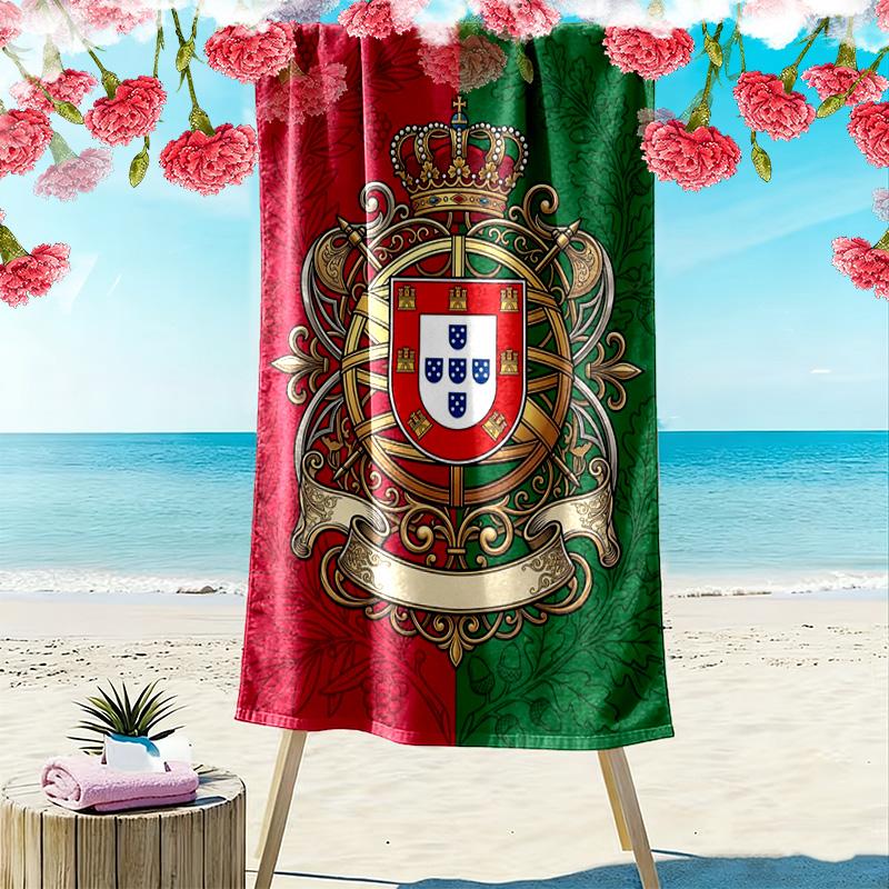 Golden Eagle Soccer Emblem beach towel Beach towel for vacation photos Portable for travel swim Outdoor pool towel Absorbent bath towel Comfort