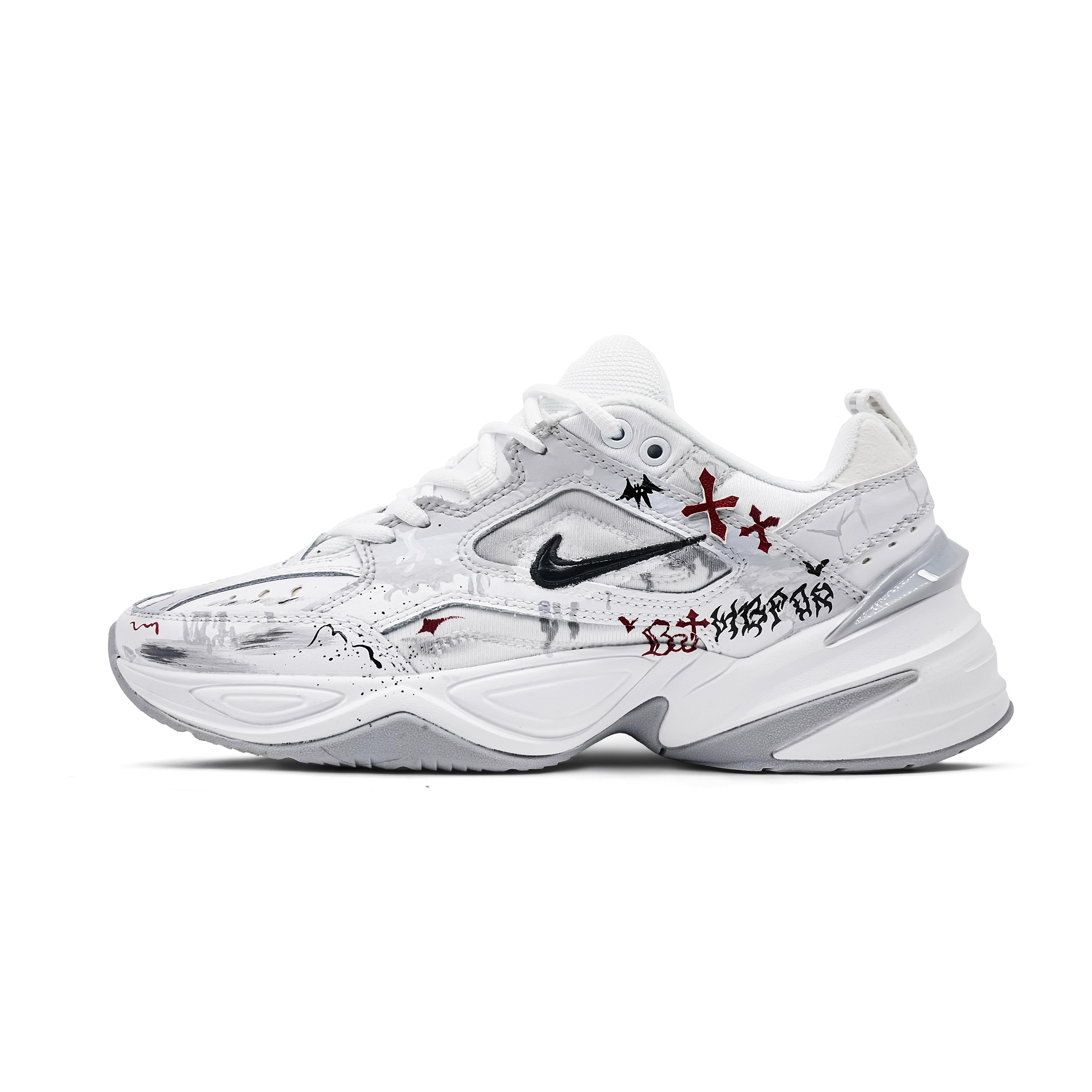 

Nike M2K Tekno Blue Red Gothic Fabric Cushioning Low top Chunky Sneakers Men s White Blue AV4789-101(Team2007-) 44.5