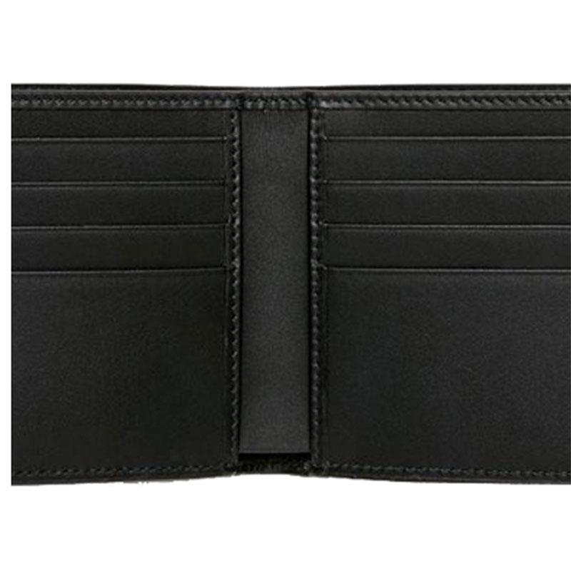 Gucci Coral Snake Print Logo Short Fold Canvas And Leather Wallet Men Wallet Gray Black 451268-K551N-1058