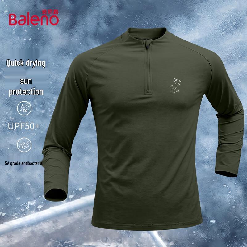Baleno Men's Stand-up Collar Graphic Long Sleeve T-Shirt