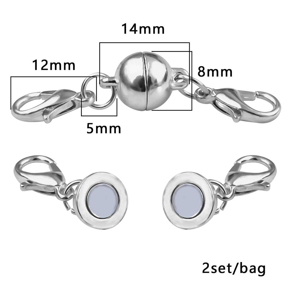 2/5 Stück Verschlüsse, Zubehör, magnetischer Hummer für Halskette, Armband, Hummerkugelhaken