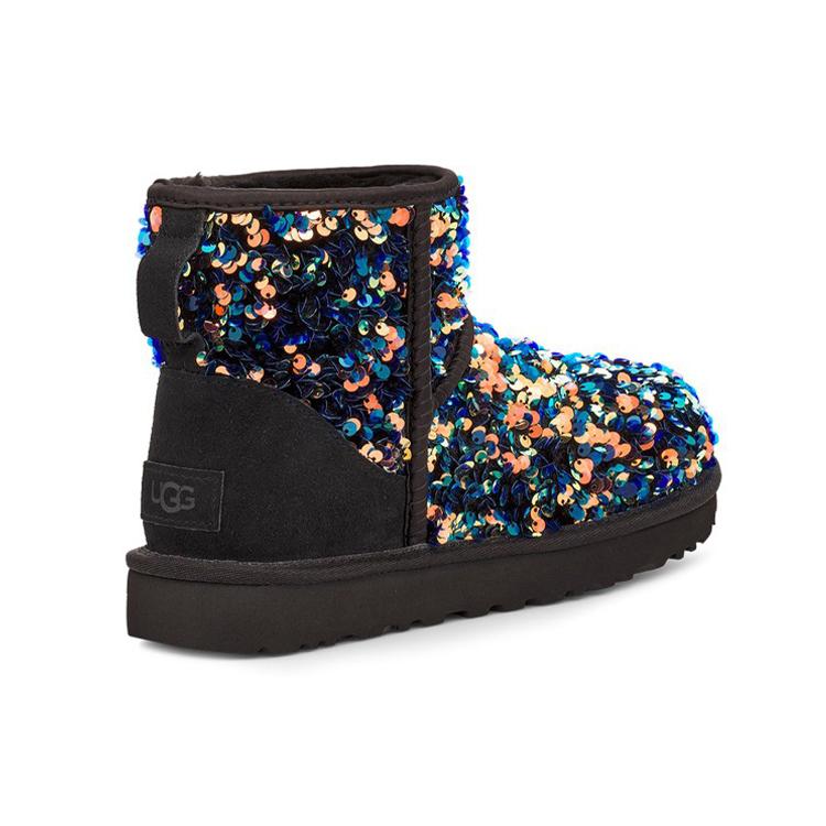 UGG Classic Mini Stellar Sequin Snow Boots Black Women's (Unisex) Snow Boots 1112515 BLK