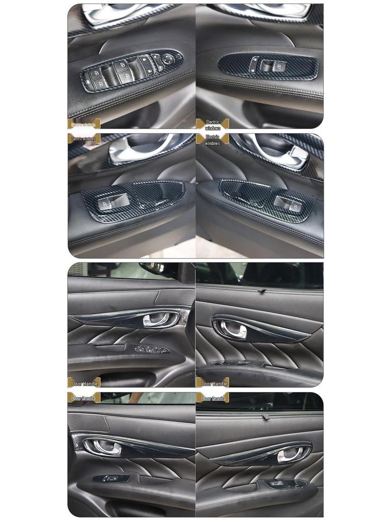 Q70 Kohlefaser Innenraummodifikation Dekorative Aufkleber für Armaturenbrett, Navigation und Tür