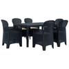 Day and Night - Day and Night Garden Dining Set 7 Pieces Anthracite Rattan Look Plastic
