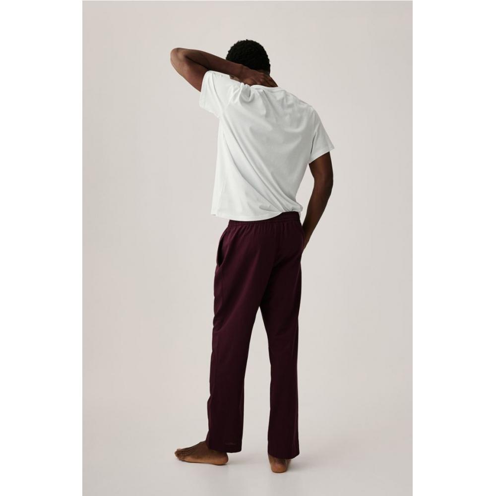 H M Relaxed Fit Poplin Pants Red cHeck
