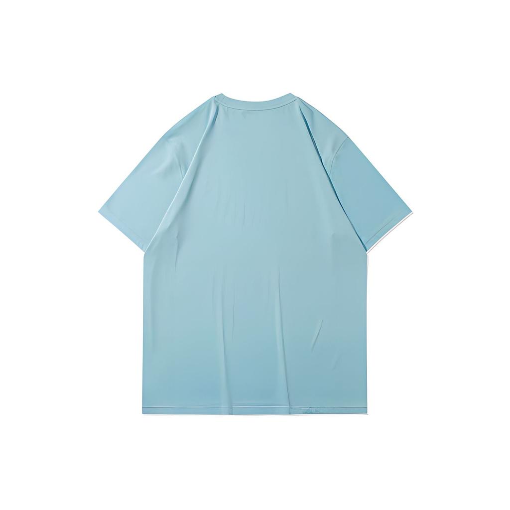 Li Ning Wade Series Logo Round Neck Short Sleeve T-Shirt Men Tops Aqua-Blue ATSR209-7
