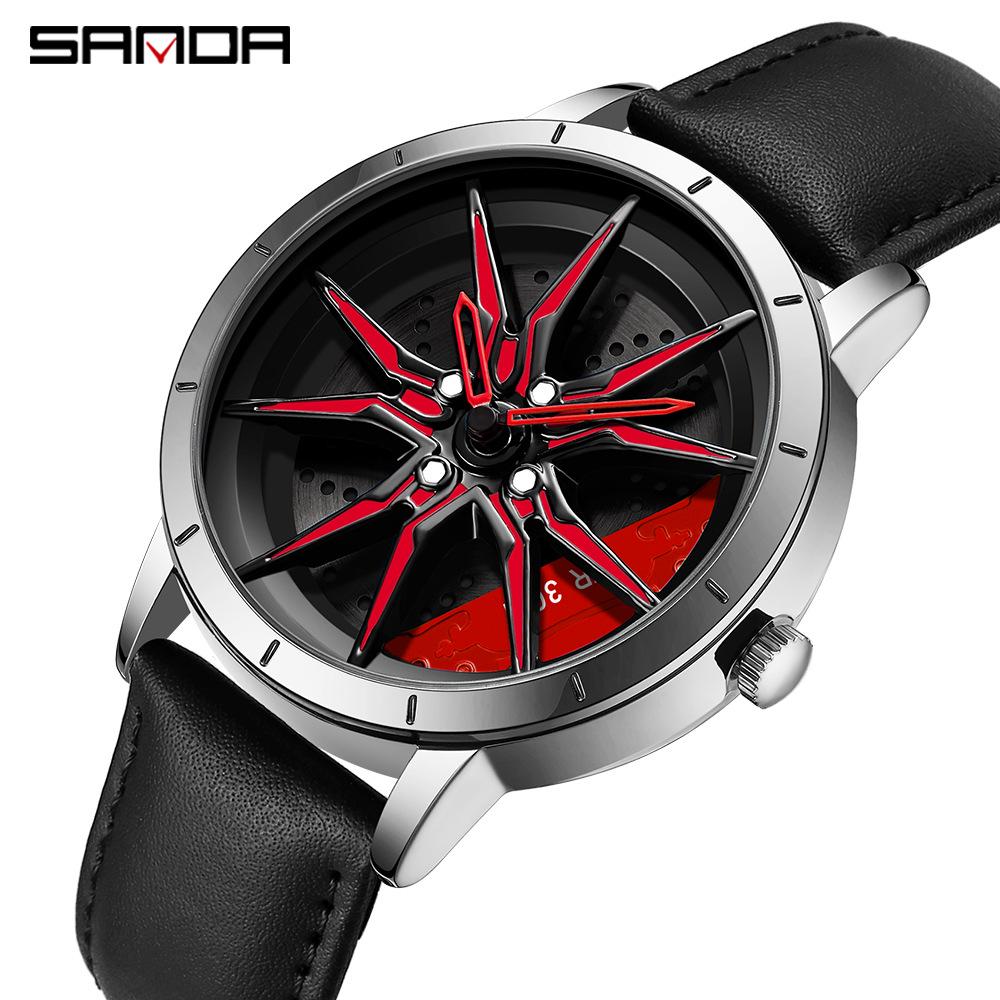 Sanda Meilleure Vente 1088 Montre pour Adolescent: Personnalisé, Cadran Rotatif 3D, Tendance, Quartz Étanche.