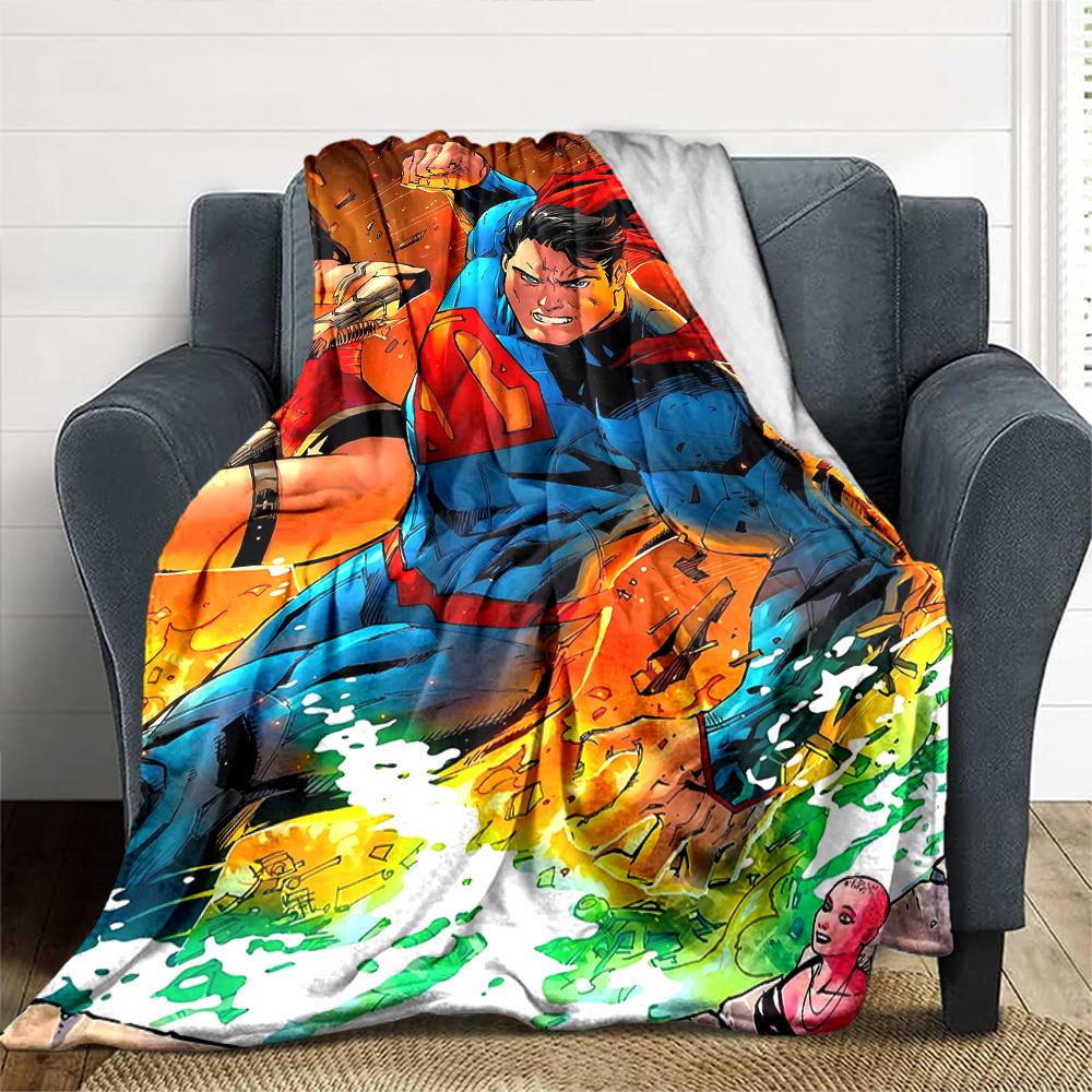 1pc The heroic Superman Flannel Blanket Soft Warm Throw for Home, Office, Travel, All-Season Cozy Bedding Gift L1456
